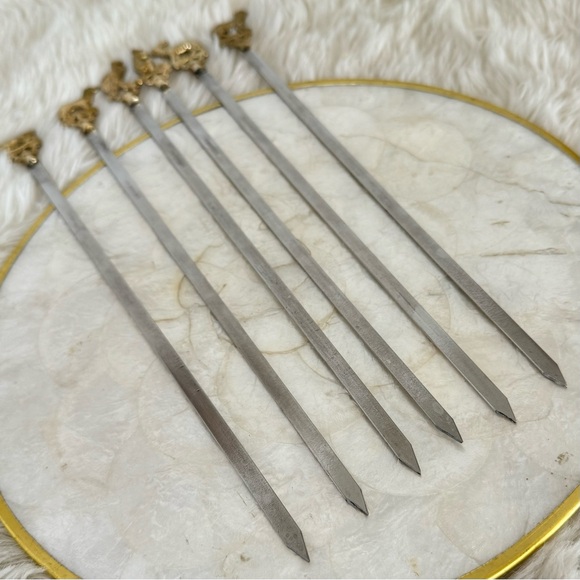 Vintage Brass Whimsical Animal Skewers - Picture 6 of 7